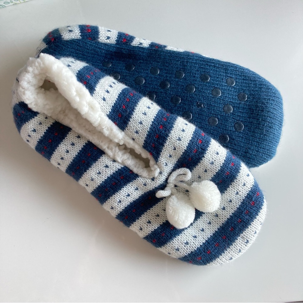 Striped Cozy Knit House Slippers